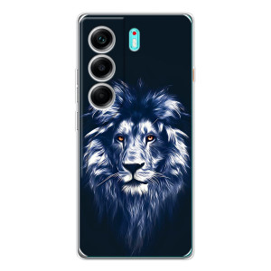 Чехол с картинкой на TECNO Camon 40 – Лев - синий