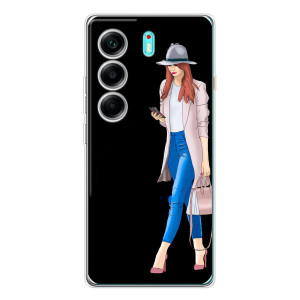 Чохол з картинкою Модні Дівчата TECNO Camon 40 – Дівчина з телефоном