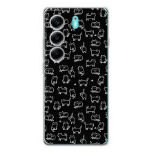 Чехол с принтом для TECNO Camon 40 (AlphaPrint) Модные коты (Меленькие котики)