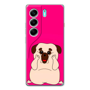 Чехол (ТПУ) Милые собачки для TECNO Camon 40 – Веселый Мопсик