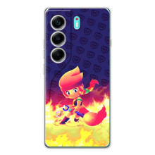 Чехол (ТПУ) с героями Бравл Старс на TECNO Camon 40 (Пенни в огне)