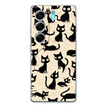 Чехол с рисунком кот на TECNO Camon 40 (Черные коты)