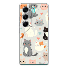 Чехол с рисунком кот на TECNO Camon 40 (Коллаж котов)