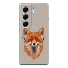 Чохол з принтом лисички ТЕCНO Кaмон 40 – Лисиця в навушниках
