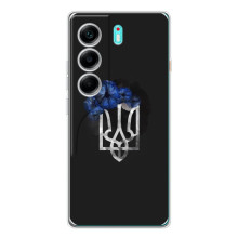 Чохол з українським гербом на TECNO Camon 40 – Герб з квіткою