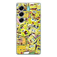 Силиконовый чехол Спанч Боб на ТЕКНО Камон 40 (Спанч Боб Арт)