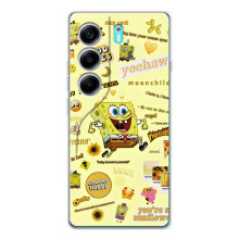 Силиконовый чехол Спанч Боб на ТЕКНО Камон 40 (Спанч Боб бежит)