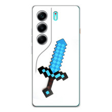 Чехлы для TECNO Camon 40 (Персонажи Майн Крафт) – Меч