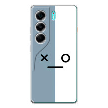 Силиконовые Чехлы (смешные стикеры) для TECNO Camon 40 – Серо-белый