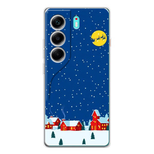 Силиконовый бампер на рождество для TECNO Camon 40 – Город в снегу