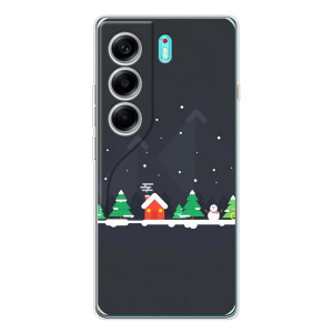 Силиконовый бампер на рождество для TECNO Camon 40 – Город зимний