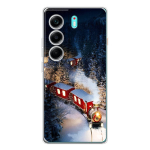 Силиконовый бампер на рождество для TECNO Camon 40 – Поезд