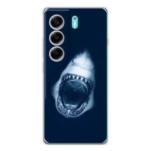 Силиконовый бампер с картинкой животных для TECNO Camon 40 – Пасть Акулы
