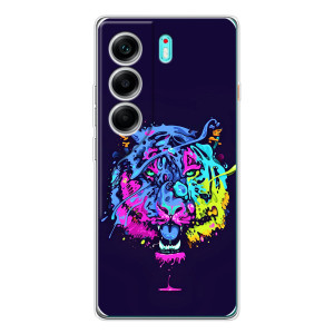 Силиконовый бампер с картинкой животных для TECNO Camon 40 – Тигр-Арт
