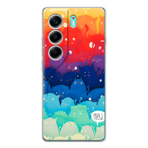 Силиконовый чехол с котиком для TECNO Camon 40 – Mew
