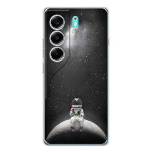 Силиконовый Чехол с принтом "Космонавты" на TECNO Camon 40 – Космонавт романтик