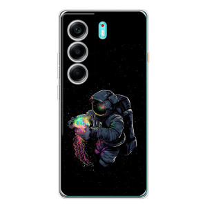 Силиконовый Чехол с принтом "Космонавты" на TECNO Camon 40 – В руках земля