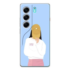 Силиконовый Чехол на TECNO Camon 40 с картинкой Стильных Девушек – Желтая кепка
