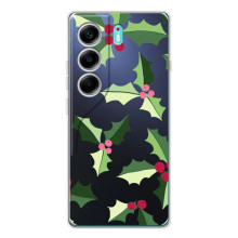 Зимні Чохли для Телефон українською мовою можна записати так: ТЕКНО КАМОН 40. - прозорий фон (Різдвяний фон)