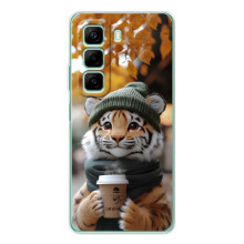 Печатный чехол «Зверята с кофе» для TECNO Camon 40 – Тигр с кофе