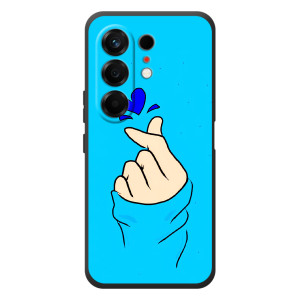 Чехлы (Знак сердечка) на TECNO Camon 50 (Сердце на синем)