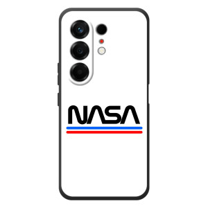 Силиконовый бампер с принтом "Наса" на TECNO Camon 50 – NASA на белом фоне