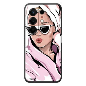Чехол с картинкой Модные Девчонки TECNO Camon 50 (Девушка в халате)