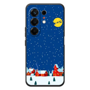 Силиконовый бампер на рождество для TECNO Camon 50 (Город в снегу)