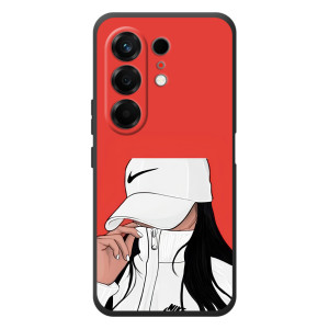 Силиконовый Чехол на TECNO Camon 50 с картинкой Стильных Девушек (Девушка Nike)