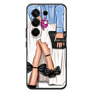 Силиконовый Чехол на TECNO Camon 50 с картинкой Стильных Девушек (Мода)