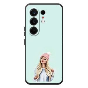 Силиконовый Чехол на TECNO Camon 50 с картинкой Стильных Девушек (В шапке)