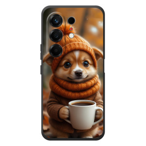 Печатный чехол «Зверята с кофе» для TECNO Camon 50 – Собачка с кофе