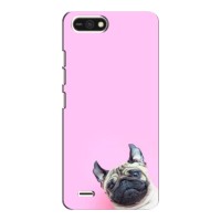 Бампер для TECNO POP 2F с картинкой "Песики" – Собака на розовом