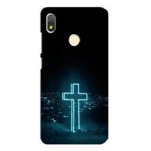 Чехол для TECNO POP 3 (AlphaPrint) - (Христианские) (Крест и город)