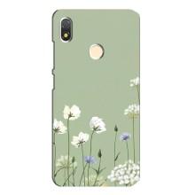 Чехол с цветочным принтом на Техно Поп 3 – Цветы на зеленом
