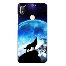 Защитные чехлы для Техно Поп 3 (AlphaPrint) (ХИТ продаж) ВОЛК (Волк на луну)
