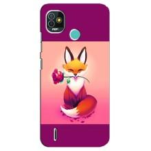 Чохли з картинкою Лисичка для TECNO Pop 4 LTE (VPrint) (Лиса з трояндою)
