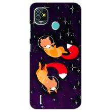 Чохли з картинкою Лисичка для TECNO Pop 4 LTE (VPrint) (Лисички космонавти)