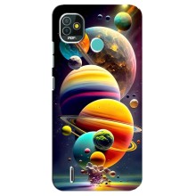 Чехол (ТПУ) с планетами на TECNO Pop 4 LTE – Солнечна система