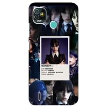 Чехлы Венсдей на TECNO Pop 4 LTE Уэнсдей (AlphaPrint) (коллаж Уэнздей)