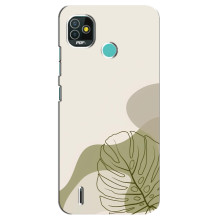 Силиконовый чехол с принтом в цветах на TECNO Pop 4 LTE – Монстера зелёная