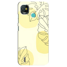 Силиконовый чехол с принтом в цветах на TECNO Pop 4 LTE