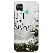 Новогодние, Праздничные Чехлы для TECNO Pop 4 LTE - 2024 год (Let it snow)