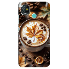 Чехол с уникальным дизайном «Осень с кофе» для TECNO Pop 4 LTE – Пряный кофе