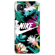 Силиконовый Чехол на TECNO Pop 4 LTE с картинкой Nike (Цветочный Nike)