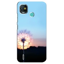 Силиконовый Чехол с одуванчиками на TECNO Pop 4 LTE – Закат с одуванчиком
