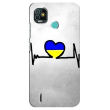Силиконовый Чехол на TECNO Pop 4 LTE (Я-Украина) – Украинская кардиограмма