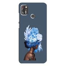 Чехлы (ART) Цветы на TECNO POP 4 Pro (VPrint) (Цветы на голове)