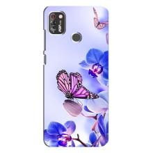 Чехлы с Цветами для TECNO POP 4 Pro (VPrint) (Бабочка на цветочке)