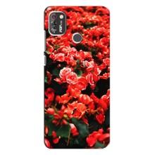 Чехлы с Цветами для TECNO POP 4 Pro (VPrint) (Цветы красные)